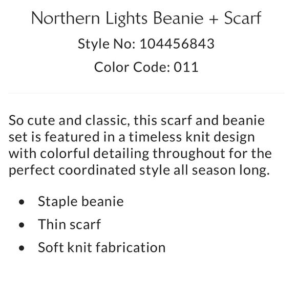 Free People Northern Lights Beanie + Scarf Hat Ivory Green Blue Yellow Black main image 7